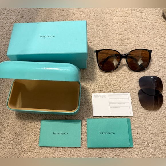 Tiffany TF 4184 Havana Azure/Brown Shaded (8134/3B) Sunglasses (w/ New Lenses) main image 7